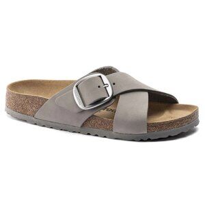 BIRKENSTOCK | Siena Criss Cross Big Buckle Leather Sandals in Dove Gray | L11 M9